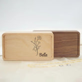 Travel Case Custom Name - Personalized Custom Wood Jewelry Box - Gift For Mom, Grandma, Family Members